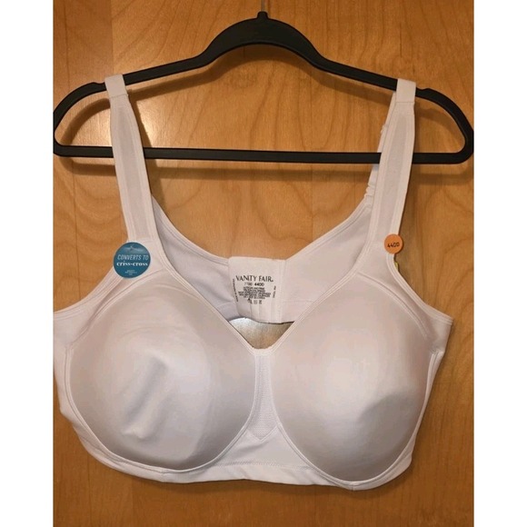 Vanity Fair Women's Wireless Medium Impact Sports Bra 44DD NWT New White 71500 - Picture 1 of 5